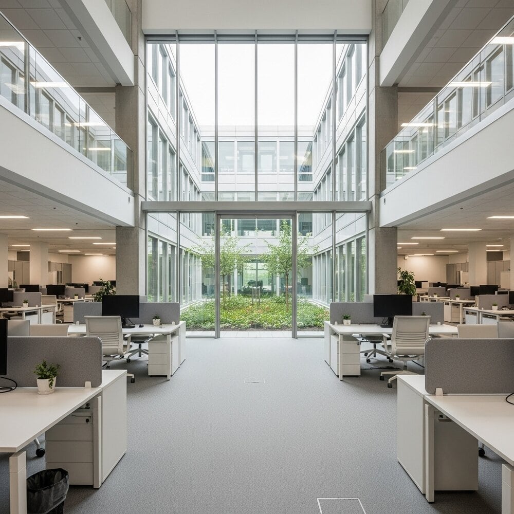 schaltbare folie sichtschutz auf knopfdruck transparenz satiniert buero komplex